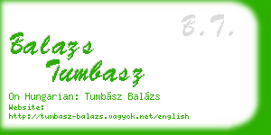 balazs tumbasz business card